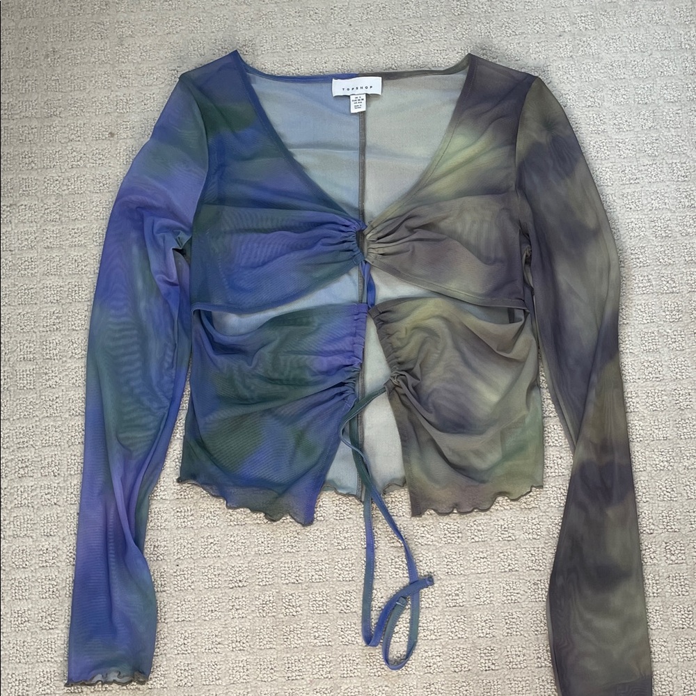 Topshop Multicolor Ruched Women Top